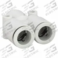 SMC Push-Fit Wye Fitting: 12 mm OD x 12 mm OD x 12 mm OD Size, Polybutylene Terephthalate, White (MPN KQ2U12-00A). Key specifications — Brand: SMC.