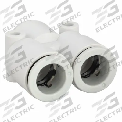 SMC Push-Fit Wye Fitting: 12 mm OD x 12 mm OD x 12 mm OD Size, Polybutylene Terephthalate - Polybutylene & Brass Tube Fittings