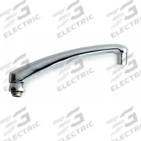 CHICAGO FAUCETS Spout: Spout, Arc, Swivel Spout, Brass, Polished Chrome, 2.2 gpm Flow Rate, Aerated (MPN L8JKABCP). Key specifications — Includes: Mounting Hardware; Product Type: Spout; Spout Style: Swivel; Body Material: Brass; Color/Finish: Polished Chrome; Brand: CHICAGO FAUCETS.