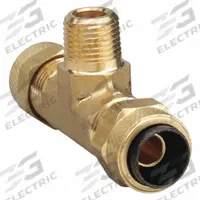 PARKER Compression Tee Fitting: 3/8 in OD x 3/8 in OD x 1/4 in Pipe Fitting Size, Brass, 10 PK (MPN 172P-6-4). Key specifications — attr1195695: PARKER.