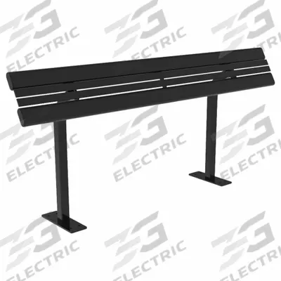 ULTRAPLAY Outdoor Bench: Richmond, 72 in Overall Lg, Black, Black, Plank Surface - Powder Coated Steel Benches