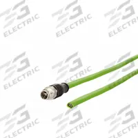 METZ CONNECT M12 Cable: Cat7, M12 Plug Male Straight x Bare Wire, 10 m Lg, PUR, Green, X Coding, X (MPN 142M2X10100). Key specifications — Brand: METZ CONNECT; Cable Jacket Color: Green; End 1 Coding: X; End 2 Coding: X; IP Rating: IPX5; Performance Category: Cat7.