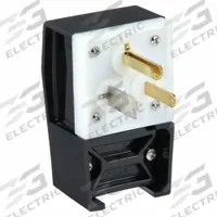 HUBBELL Straight Blade Plug: 5-50P, 125V AC, 50 A, 2 Pole, 3 Blade, Black (MPN HBL9361)