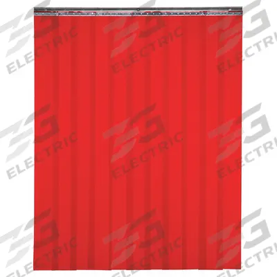 TMI Welding Strip Curtain: PVC, 7 ft Ht, 8 ft Wd, Red - Tinted Transparent Strip Curtains