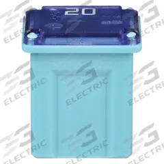 BUSSMANN Automotive Fuse: FMX Series, Blue, Female, Cartridge, Time-Delay, 20 A, 32 V DC, FMX | JCAS (MPN FMX-20LP). Key specifications — Series: FMX; Brand: BUSSMANN; Equivalent Fuse Series: FMX & JCAS.