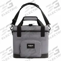 IGLOO Soft Sided Cooler: Lunch Box Bag, Gray, 216 oz Capacity, 18 Cans, 14 1/2 in Overall Lg (MPN 00063787). Key specifications — Brand: IGLOO; Color: Gray.