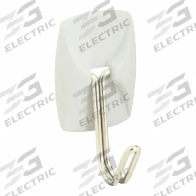 COMMAND Hook Set: 1/2 lb Wt Capacity, 1 Points per Hook, White, 1 3/16 in Overall Ht - Adhesive-Backed Utility Hooks
