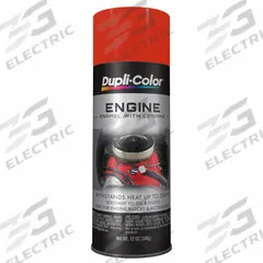 DUPLI-COLOR Automotive Paint: Interior, Engine Accessories/Engine Blocks, Solvent, Solvent-Based (MPN EDE162207). Key specifications — Color: Chrysler Orange; Coverage Area: 12 to 15 sq ft; Compatible Surface Material: Metal; Finish Texture: No Texture; Sheen: Gloss; Surface Texture: Smooth; Brand: DUPLI-COLOR.