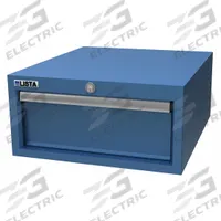 LISTA Modular Workbench Cabinet: 8 in Overall Ht, 16 3/4 in Overall Wd, 19 1/4 in Overall Dp, Blue (MPN XSWBHC150-1BB). Key specifications — Frame Material: Steel; Color: Blue.