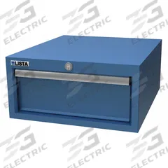 LISTA Modular Workbench Cabinet: 8 in Overall Ht, 16 3/4 in Overall Wd, 19 1/4 in Overall Dp, Blue (MPN XSWBHC150-1BB). Key specifications — Frame Material: Steel; Color: Blue.