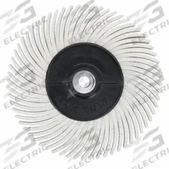 SCOTCH-BRITE Radial Bristle Disc: Type C, 2 in Dia x 3/8 in Wd, 3/8 in Arbor, Ceramic, White, 40 PK (MPN 61500176013). Key specifications — Connector Size: 3/8 in; Brand: SCOTCH-BRITE; Connection Type: Arbor Hole.