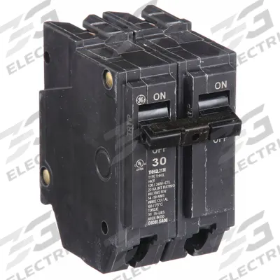 GE Miniature Circuit Breaker: THHQL, 30 A, 120/240V AC, Single Phase, 22kA at 120/240V AC - THQP, THQL & THHQL Series, Plug-In GE Miniature Circuit Breakers