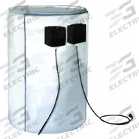 BRISKHEAT Drum Heater: 230V AC, 3,200 W Watts, 50°F to 450°F, 55 gal, IP40, Drums, Indoor (MPN FGDDC55240D). Key specifications — attr1187699: BRISKHEAT; attr1187720: 55 gal; attr1187700: Drums; attr1187702: IP40; attr1187704: Indoor; attr1187710: 13.3 A.