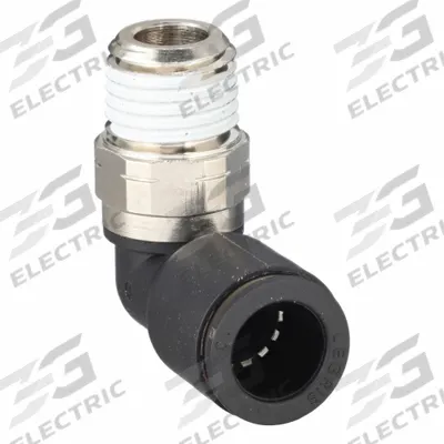 LEGRIS Push-Fit Elbow Fitting: 10 mm OD x 1/4 in Pipe Size, Push-to-Connect x MNPT - Nylon & Nickel-Plated Brass Tube Fittings