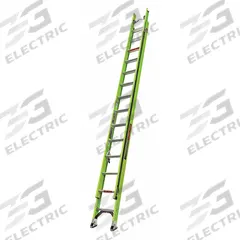 LITTLE GIANT Extension Ladder: 28 ft Ladder Size, Fiberglass, 300 lb Load Capacity, 52 lb Wt (MPN 18728-186). Key specifications — Color: Green; Brand: LITTLE GIANT; Included Features: V-Rung; Removable Fly: Fixed.