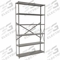 HALLOWELL Metal Shelving: Standalone, Heavy-Duty, 48 in x 12 in, 84 in Overall Ht, 6 Shelves (MPN F7711-12HG). Key specifications — attr41760: Steel; attr41761: Steel; attr37625: Unassembled; attr37628: Gray; attr33609: HALLOWELL.