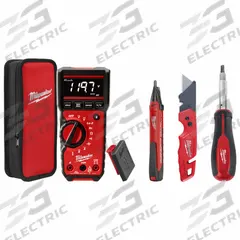 MILWAUKEE Digital Multimeter Clamp On Kit: Digital Multimeter/Volt Detector, IP54 (MPN 2220-20). Key specifications — Clamp Meter Instrument Count: 6,000; Brand: MILWAUKEE; Testing Function_Filter: DC Voltage; DC Voltage.