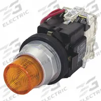 EATON Illuminated Push Button: Illuminated, Extended Profile, Metallic, 30 mm, 1NO (MPN HT8GBAAF3). Key specifications — Brand: EATON; Action: Momentary; Series: HT800; Push Button Material Type: Metallic.