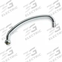 CHICAGO FAUCETS Spout: Spout, Arc, Swivel Spout, Brass, Polished Chrome, 2.2 gpm Flow Rate, Aerated (MPN L9JKABCP). Key specifications — Includes: Mounting Hardware; Product Type: Spout; Spout Style: Swivel; Body Material: Brass; Color/Finish: Polished Chrome; Brand: CHICAGO FAUCETS.