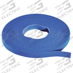 RIP-TIE Hook-and-Loop Cable Tie Roll: 15 ft Lg, 0.5 in Wd, 50 lb Tensile Strength, Blue (MPN W-15-1RL-BU). Key specifications — Color: Blue; Material: Nylon; Brand: RIP-TIE.