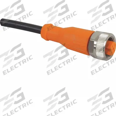 IFM Cordset: M12 Female Straight X Bare Wire, 5 Pins, Black, PUR, 5 m Cable Lg - Single-Ended Cordsets with PUR Jacket for Twisting Applications