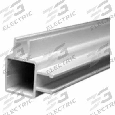 FAZTEK Double Track Tube System: 1 in x 1 in, 145 in Lg, Aluminum, 1/2 in Flange Ht - Double-Flanged Square Profile