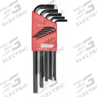 EKLIND Hex Key Set: 11 - 15 Pieces, Hex-L Long, L, SAE, Std End, Long, 13 Pieces, Holder, 2 Tips (MPN 10213). Key specifications — attr1205553: Not Tether Capable; attr1205554: EKLIND; attr1205568: Black Oxide; attr1293176: 11 - 15 Pieces.