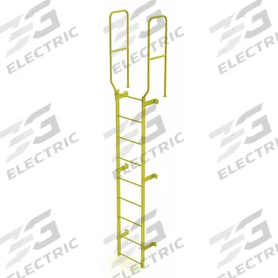 TRI-ARC Ladder,Walk-Thru Fixed,Steel,9-Rung: 12 ft Overall Ht, 28 in Overall Wd - Fixed Ladders