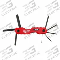 MILWAUKEE Hex Key Set: 1 - 5 Pieces, Folding, Metric, Std End, 1 Pieces, Folding Holder, Black Oxide (MPN 48-22-2182). Key specifications — attr1205554: MILWAUKEE; attr1205568: Black Oxide; attr1293176: 1 - 5 Pieces.