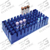 Tube Rack: 5 in Overall Wd, 9 1/2 in Overall Ht, 9 1/2 in Overall Lg, Polypropylene, Blue (MPN SR-B). Key specifications — Material: Polypropylene; Color: Blue; Product Type: Test Tube Rack; Total Holding Capacity: (72) Tubes; Brand: SMOOTHRACK.