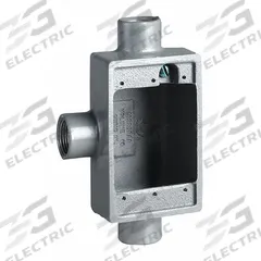 HUBBELL KILLARK Device Box: Iron, Rectangular, 1 Gangs, 3/4 in Hub Size, 18 cu in Capacity, Gray (MPN FSCT-2M). Key specifications — Color: Gray; Brand: HUBBELL KILLARK.