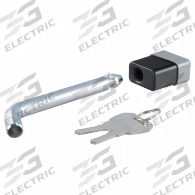 CURT Receiver Lock: Silver, Steel, Chrome-Plated, (2) Keys - Coupler Locks