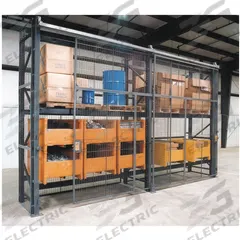 WIRECRAFTERS Enclosure Kit: 5 Bays, 108 in x 36 in x 120 in, 10 ga, Steel, Powder Coated, Gray (MPN RE91036SD5). Key specifications — Brand: WIRECRAFTERS; Material: Steel; Includes: Overhead Track; Includes Hardware: Yes; Finish: Powder Coated; Color: Gray.