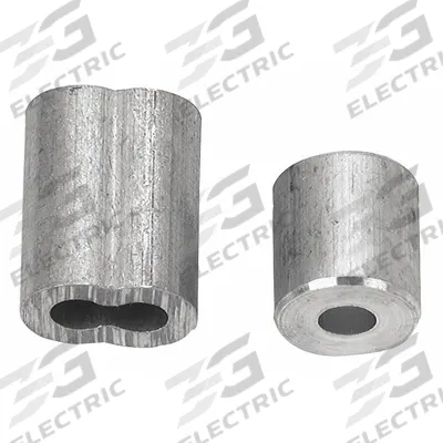 CAMPBELL Cable Ferrules and Stops Set: 1/8 in Compatible Rope Dia, Thimble - Oval Sleeves