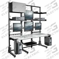 HERGO Computer Workstation: 4 Shelves, 4 Display Mounts, 87 in Overall Ht, 72 in Overall Wd (MPN 95-TRI84-720)
