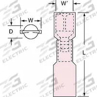 3M Wire Disconnect: Female Socket, Red, Nylon with Heat Shrink, Full Coverage, 1,000 V Max Volt (MPN MNHU18-250DFIK). Key specifications — Brand: 3M; Manufacturer Part Number: MNHU18-250DFIK.