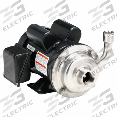 Dayton Centrifugal Pump: 316 Stainless Steel, 3/4 hp Horsepower (Max), Single Phase - Stainless Steel Housing Chemical-Resistant Centrifugal Pumps