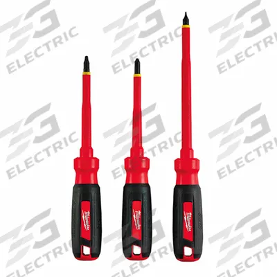 MILWAUKEE Tether Ready Insulated Screwdriver Set: 1-10 Pieces, 3 Pieces - Insulated Screwdriver Sets
