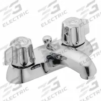 GERBER Low Arc Bathroom Faucet: 43-431, Brass, Chrome Finish, 1.2 gpm Flow Rate, Centerset, Arc (MPN G0743431). Key specifications — Includes: Compression Stems; Brand: GERBER; Series: 43-431.