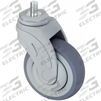 APPROVED VENDOR Stem Caster: Swivel, 5 in Wheel Dia., Inch, 1 1/4 in Wheel Wd - Single-Wheel Threaded Stem Casters for Medical Equipment