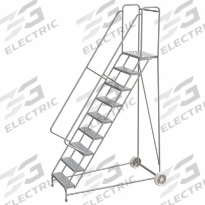 BALLYMORE Wheelbarrow Ladder: 7.5 ft Platform Ht, Assembled, Aluminum - Aluminum Tilt-&-Roll Ladders