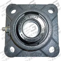 NTN 4 Bolt Flange Bearing: Radial Ball, 1 5/8 in Bore, Cast Iron, Eccentric Collar, 5 13/32 in Lg (MPN UELFU-1.5/8M). Key specifications — Bore Type: Cylindrical; Brand: NTN; Lubricant Material: NLGI #3 Equivalent; Mounting Bolt Size: 1/2 in; System of Measurement: Inch.
