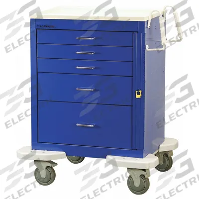 LAKESIDE General Medical Supply Cart with Drawers: Steel, (2) Swivel/(2) Swivel with Brake - General Medical Supply Carts with Drawers
