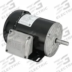 WEG General Purpose Motor: Rigid Base Mount, Totally Enclosed Fan Cooled, 3/4 hp, 208-230/460V AC (MPN .7518ES3E56-S). Key specifications — Brand: WEG; Nameplate Voltage @ 60 Hz: 208-230/460V AC; Full Load Current @ 60 Hz: 2.70-2.44/1.22 A; Nameplate RPM @ 60 Hz: 1,755 RPM; Motor Enclosure: TEFC.