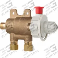 CHICAGO FAUCETS Thermostatic Mixing Valve: 3/8 in Inlet Connection Size, Compression x Compression (MPN 131-FMAB). Key specifications — attr1037830: Wall Mounting Bracket; attr1037827: CHICAGO FAUCETS.