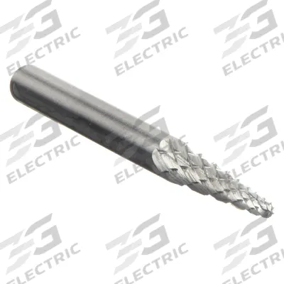 WIDIA METAL REMOVAL Carbide Bur: Ball-Nosed Cone, SL-41, Double Cut, 1/8" x 3/8" Head - Double-Cut Ball-Nosed Cone Burs