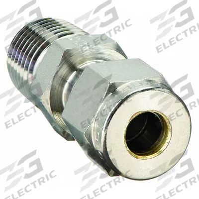 PARKER Compression Fitting Adapter: 1/8 in OD x 1/8 in Pipe Fitting Size - Double-Ferrule Stainless Steel Fittings