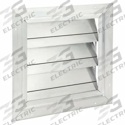 Dayton 16.75"H-W 4.5"L Aluminum Backdraft Dampr: For 12 in Fan, Single Panel, 16 3/4 in H - Wall-Mount Backdraft Dampers