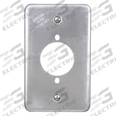 APPLETON ELECTRIC Weatherproof Cover: Aluminum, FD/FS, Round Receptacles, 1 Gangs, No Enclosure (MPN FSK-1R-W-A). Key specifications — Brand: APPLETON ELECTRIC; Color: Gray; Compatible with Product Type: Round Receptacles; Compatible with Series: FS; Mounting Orientation: Vertical.