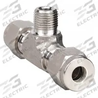 PARKER Compression Tee Fitting: 1/8 in OD x 1/8 in OD x 1/4 in Pipe Fitting Size, Stainless Steel (MPN 2MBT4N-316). Key specifications — Compatible Fitting Brands: Parker A-LOK; Brand: PARKER; Fitting Size: 1/8 in OD x 1/8 in OD x 1/4 in Pipe.